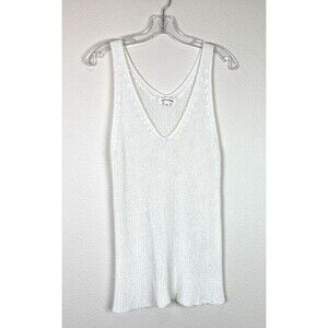 Newbury Kustom Women's Open Knit Sweater Size L White Stretch